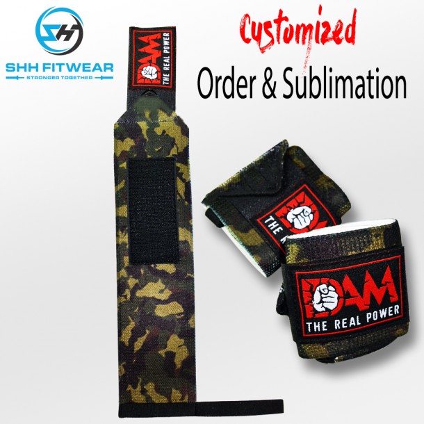 weight lifting Camo wrist wrap Heavy-duty shh Elastic wrist wrap Cross Fit Bodybuilding Gym Training W060
